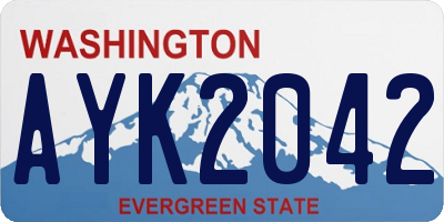 WA license plate AYK2042