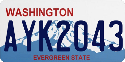 WA license plate AYK2043