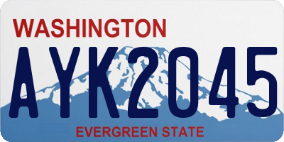 WA license plate AYK2045