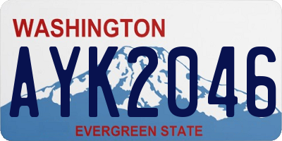 WA license plate AYK2046