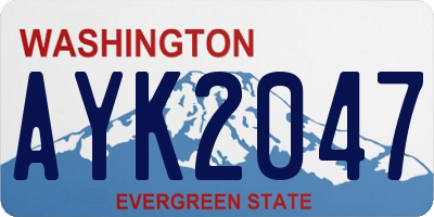 WA license plate AYK2047