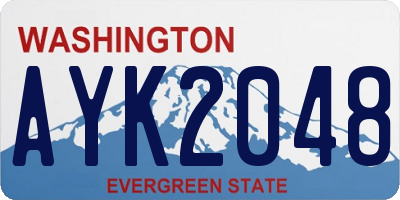 WA license plate AYK2048