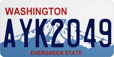 WA license plate AYK2049