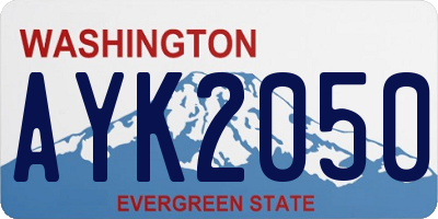 WA license plate AYK2050
