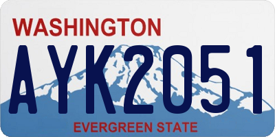 WA license plate AYK2051