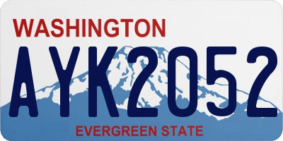 WA license plate AYK2052
