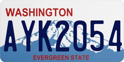 WA license plate AYK2054