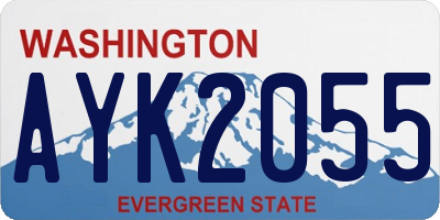 WA license plate AYK2055
