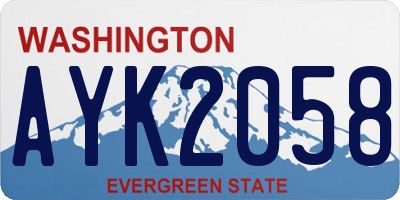 WA license plate AYK2058
