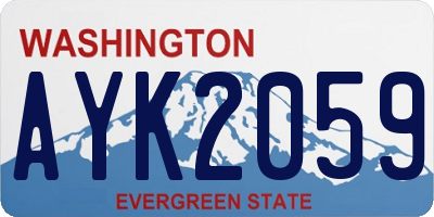 WA license plate AYK2059