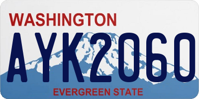 WA license plate AYK2060