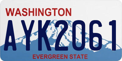 WA license plate AYK2061