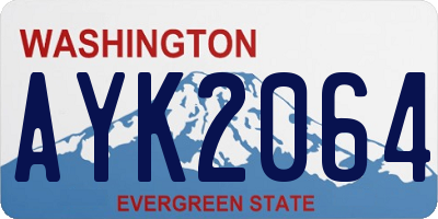 WA license plate AYK2064