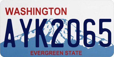 WA license plate AYK2065
