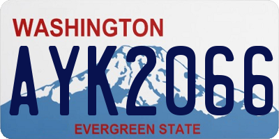 WA license plate AYK2066