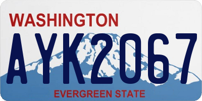 WA license plate AYK2067
