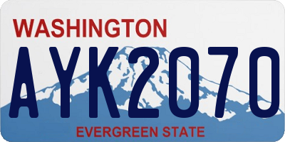 WA license plate AYK2070