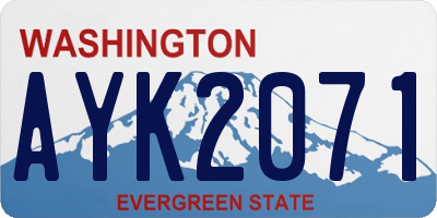 WA license plate AYK2071