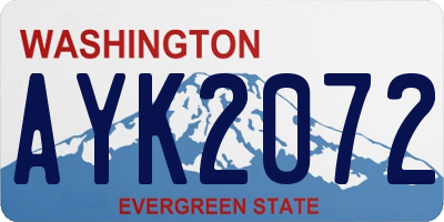 WA license plate AYK2072