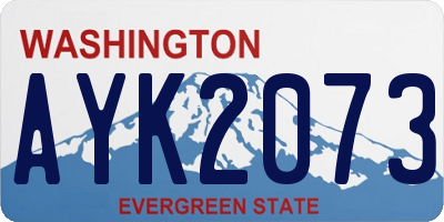 WA license plate AYK2073