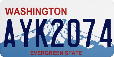 WA license plate AYK2074