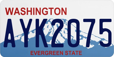 WA license plate AYK2075