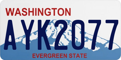 WA license plate AYK2077