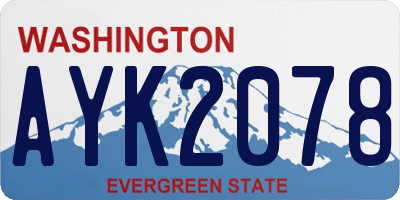 WA license plate AYK2078