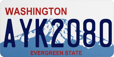 WA license plate AYK2080