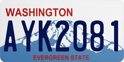 WA license plate AYK2081