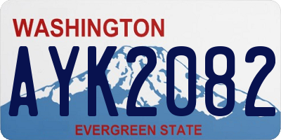 WA license plate AYK2082