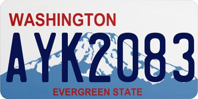WA license plate AYK2083