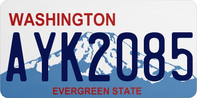 WA license plate AYK2085