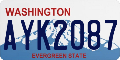 WA license plate AYK2087