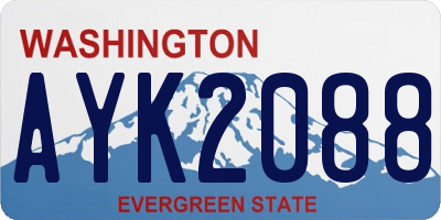WA license plate AYK2088