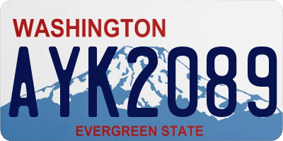WA license plate AYK2089