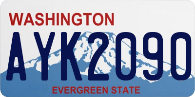 WA license plate AYK2090