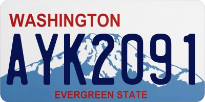 WA license plate AYK2091