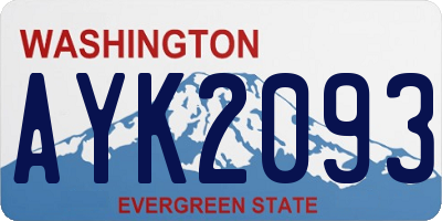 WA license plate AYK2093