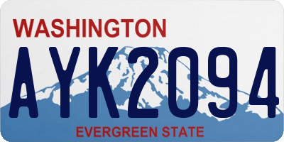 WA license plate AYK2094