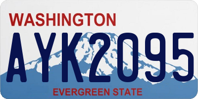 WA license plate AYK2095