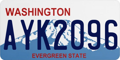 WA license plate AYK2096