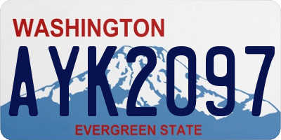 WA license plate AYK2097