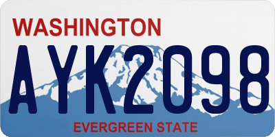 WA license plate AYK2098