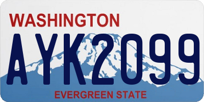 WA license plate AYK2099