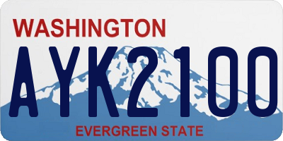 WA license plate AYK2100