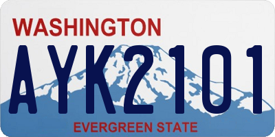 WA license plate AYK2101