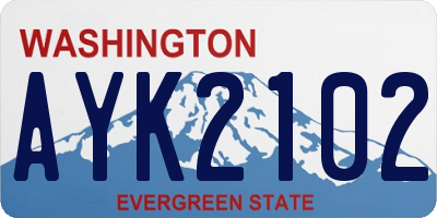 WA license plate AYK2102