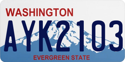 WA license plate AYK2103