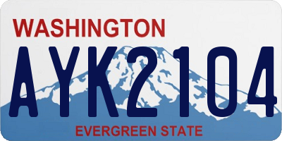 WA license plate AYK2104